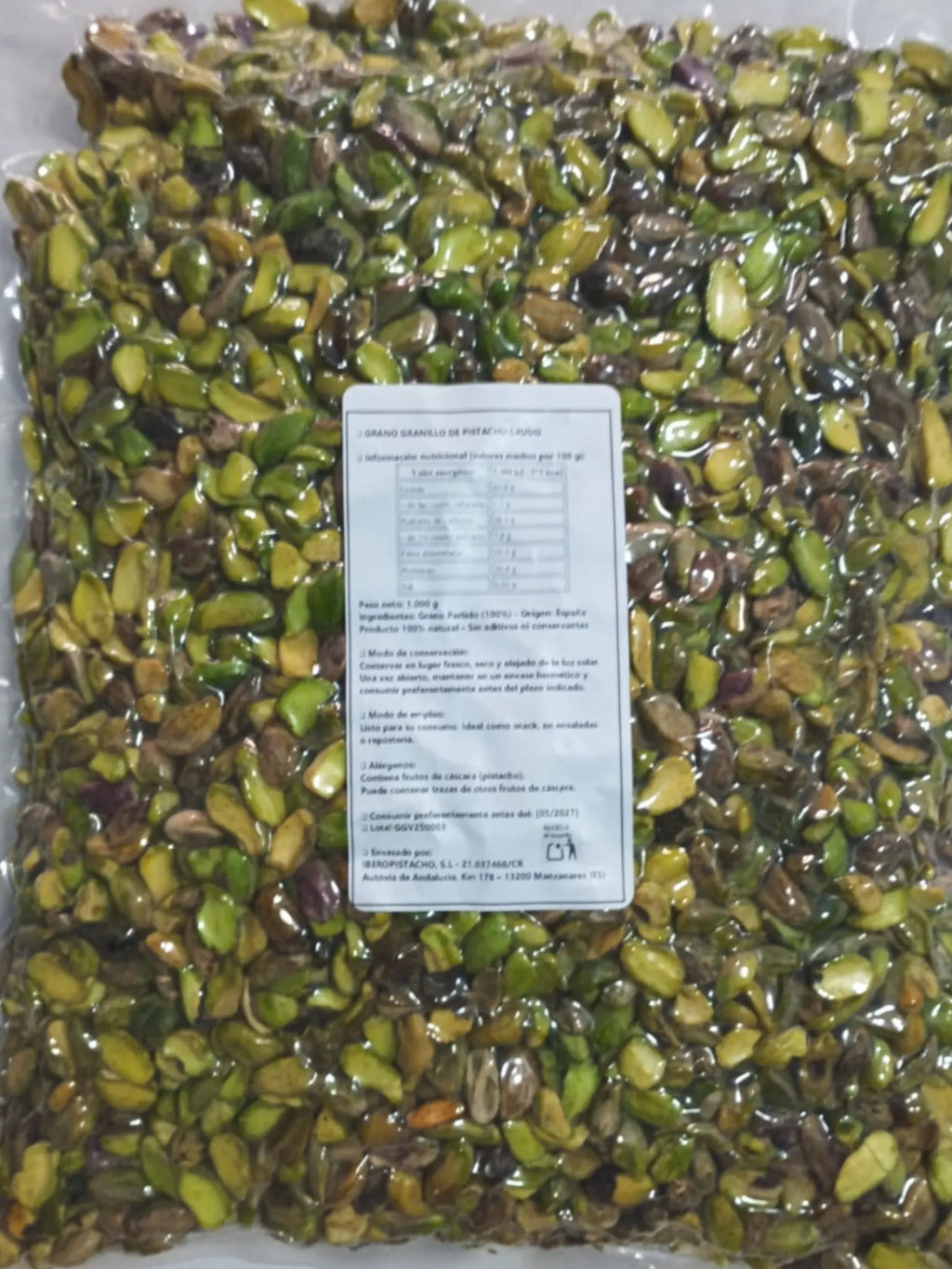 Pistacho Crudo Grano Partido Troceado — Pack 3 kg (3 × 1 kg al vacío)